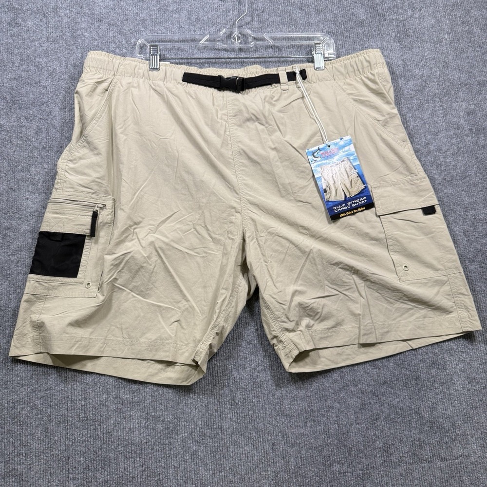 World Wide Sportsman Gulf Stream Cargo Fishing Shorts XXL Khaki Nylon NWT